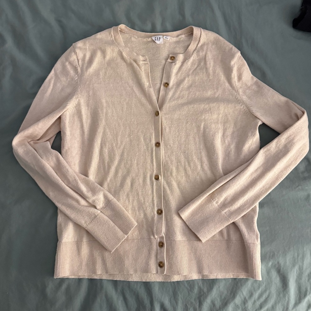 GAP Beige Knit Sweater with Buttons